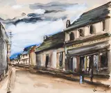 Rue animée au grand ciel by Maurice de Vlaminck, Gouache, sold Mar 2025