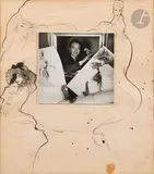 Études de tête et élégantes by René Gruau, Encre de Chine et tirage photographique sur papier, sold Mar 2025
