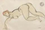 Nu by André Lhote, vers 1908, Crayon noir et aquarelle, sold Mar 2025