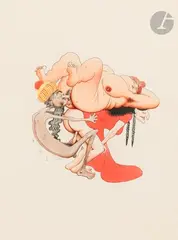 Sans légende by Albert Dubout, Encre de Chine et aquarelle, sold Mar 2025