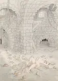 Sans légende pour Justine ou les malheurs de la vertu du Marquis de Sade by Albert Dubout, Encre de Chine et aquarelle, sold Mar 2025