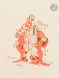 Sans légende by Albert Dubout, Encre de Chine et aquarelle, sold Mar 2025