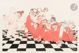À Praxitèle by Albert Dubout, Encre de Chine et aquarelle, sold Mar 2025