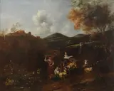 La rentrée du troupeau by Johannes van der Bent, Toile, sold Oct 2022