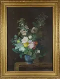 Bouquet de roses sur un entablement by Jean Étienne Joanny Maisiat, Gouache, sold Oct 2022