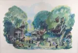 Paysage by Gustave Stoskopf, Pastel gras, aquarelle et gouache sur papier, sold Oct 2022