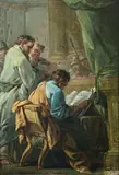 L'étude des textes by Jean-Baptiste-Henri Deshays, Toile inscription "Jouvenet " au revers du châssis, sold Jun 2022