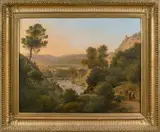 Vue du pont de Narni avec des pèlerins by Pierre-Athanase Chauvin, Toile, sold Jun 2022