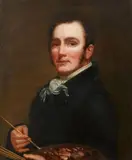 Autoportrait à la palette by Balthasar-Charles Larpenteur, 1828, Toile, sold Jun 2022