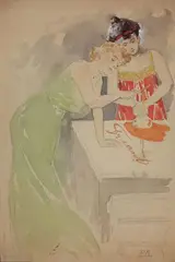 Projet d'affiche publicitaire, fin du XIXe ou début du XXe siècle by Paul Balluriau, Aquarelle et crayon sur papier, sold May 2022