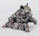 Ours assis by José-Maria David, Épreuve en bronze argenté, sold Dec 2019