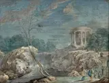 Mercure et Hercé Ovide, Les Métamorphoses, II, 710-728 by Johann Wilhem Baur, 1640, Gouache, sold Oct 2019