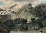 Vallée de Gédre, Hautes Pyrénées, le berger et son troupeau by Jacques Champin, Aquarelle, sold Oct 2019