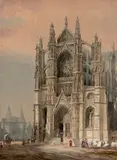 Beauvais, la cathédrale by Théodore Henri Mansson, 1845, Aquarelle gouachée, sold Oct 2019