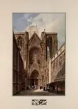 Rouen la cathédrale, le portail des libraires by François Etienne Villeret, 1834, Aquarelle gouachée, sold Oct 2019