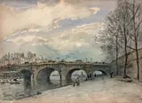 Paris, la Seine au Pont-Neuf by Frank Myers Boggs, Aquarelle sur traits de crayon, sold Oct 2019