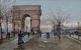 Paris, l'Arc de Triomphe aux Champs-Elysées by Eugène Galien-Laloue, Gouache, sold Oct 2019
