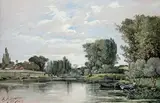Champigny-sur-Marne by Eugène Galien-Laloue, 1883, Gouache, sold Oct 2019