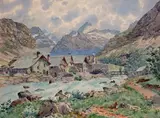 Le torrent by Édouard Brun, Aquarelle, sold Oct 2019