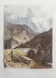 Route de la Meije by Joanny Drevet, Aquatinte en couleur, sold Jun 2020