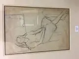 Femme Assise, circa 1950 by Devrim Nejad, Crayon gris, sold Feb 2020