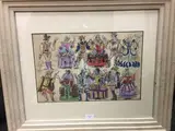Personnages en costumes de scène, 1948. (Projet pour un spectacle) by Pedro Flores García, Gouache, sold Feb 2020