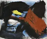 Composition by Gérard Ernest Schneider, 1964, Gouache sur papier marouflée sur toile, sold Feb 2020