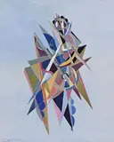 Composition by Michel Moreno, 1987, Gouache sur carton, sold Feb 2020