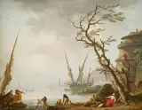 Pêcheurs rentrant leurs filets by Charles François Lacroix de Marseille, Toile, sold Dec 2019