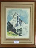 Zermatt Matterhon by François Gos, Aquarelle sur papier, sold Dec 2019