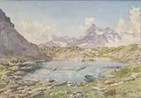 Lac du Riffel by Édouard Brun, Aquarelle, sold Dec 2019