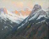 Neige dans les Alpes by Mathurin Janssaud, Pastel signé en bas à droite, sold Dec 2019