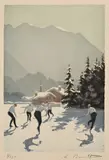 Les hockeyeurs by Edgard Bouillette, Aquatinte en couleur, sold Dec 2019