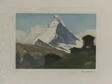 Le cervin de Winkelmatten by Edgard Bouillette, Aquatinte en couleur, sold Dec 2019