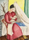 Maternité, circa 1919/20 by Alice Halicka, Aquarelle, sold Oct 2019