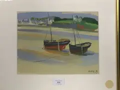 Marée basse en Bretagne» by André Even, 1954, Gouache signée en bas à droite, sold Oct 2019