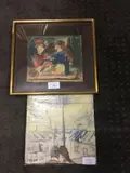 Les toits-Scène de bar by Gabriel Dauchot, Huile sur toile et dessin au crayon de couleur Chacun signé en bas à gauche, sold Oct 2019