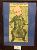 Le violoncelliste by Ryuichi Suzuki, Technique mixte et collage, sold Oct 2019
