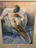 Femme nue au tennis by Anthony Palliser, Aquarelle, sold Oct 2019