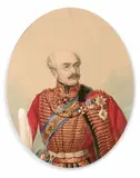 Portrait du Général Karl Anton August Baron von Engelhardt, commandant du Régiment des Hussards de la Garde by Nikolai Bogdanov, Aquarelle gouachée sur traits de crayon noir, sold Jun 2024