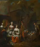 Scène de marché by Jan Baptist Lambrechts, Toile, sold Jun 2024