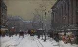Les grands boulevards près de la Madeleine sous la neige by C. Fausto Guisto, Gouache, sold Jun 2024