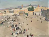 Vue de Meknès by Gaston Jules Louis Durel, Toile signée et située en bas à gauche, sold Jun 2024