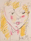 Portrait de Gabiche by Gen Paul, Crayon et rehauts de pastel, sold Jun 2024