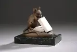 Souris aux morceaux de sucre by Clovis-Edmond Masson, Bronze et albâtre, sold May 2024