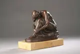 Nu assis by Léopold Savine, Bronze à patine brun rouge, sold May 2024