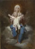 Vierge et Christ by Hippolyte Lazerges, 1874, Aquarelle signée en bas à gauche et datée en bas à droite, sold May 2024