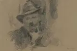 Portrait d'homme au chapeau (autoportrait ?) by Ker-Xavier Roussel, Crayon et estompe signé en bas à droite, sold May 2024