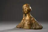Buste de femme by Karl Korschann, Épreuve en bronze à patine mordorée, fonte d'édition de Louchet, sold May 2024