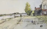 Quais animés by Alfred Casile, Aquarelle signée en bas à gauche, sold May 2024
